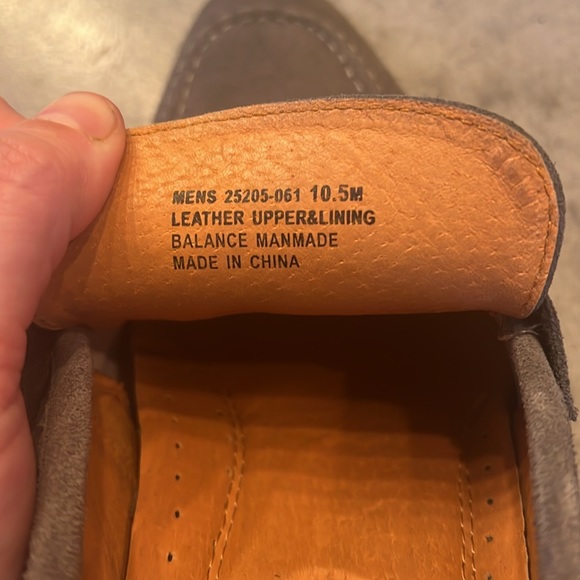 Stacy Adams "Colfax" Grey Calfskin Suede Moc Toe Penny Loafers - Picture 3 of 4